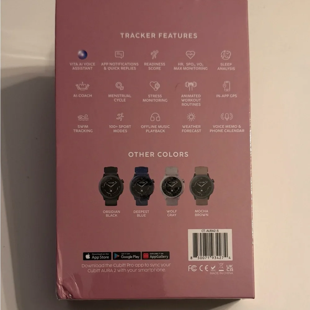 Cubitt AURA 2 Smartwatch, Rose Gold, New